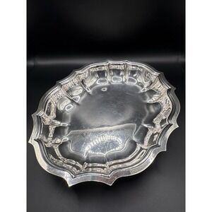 International Silver Chippendale 678 Silver on Copper Scalloped Serving Bowl
